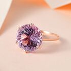 120 Facetten Rose De France Amethyst Ring, 925 Silber Roségold Vermeil (Größe 17.00) ca. 6.35 ct image number 1