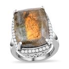 Feuer Labradorit und Zirkon-Cocktail-Ring - 21,09 ct. image number 3