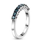 Blauer Diamant Band-Ring, 925 Silber platiniert  ca. 0,50 ct image number 4