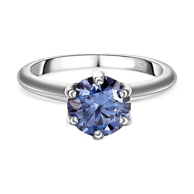 Blauer Moissanit-Ring - 1,45 ct.