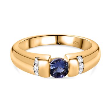 Tansanit und Zirkon Ring - 0,52 ct.