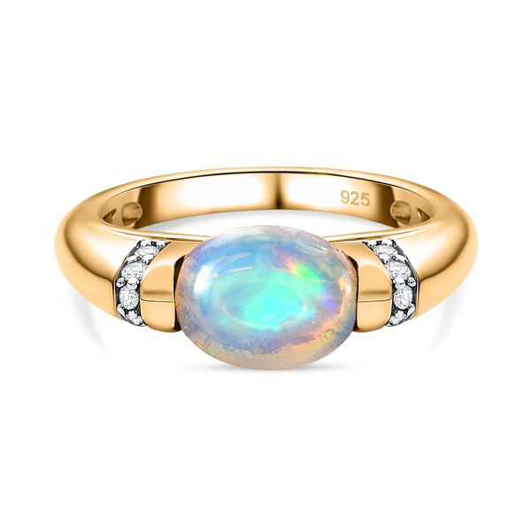 AA natürlicher, äthiopischer Welo Opal und Zirkon-Ring - 1,33 ct. image number 0