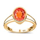 Padparadscha Quarz Triplette Ring 925 Silber 750 Gelbgold Vermeil (Größe 20.00) ca. 2,02 ct image number 3