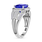 AAAA Tansanit und Diamant Ring in 950 Platin - 2,99 ct. image number 6