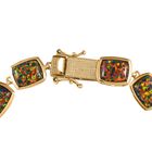 Labor erstellt schwarzen Opal Armband ca. 19 cm 925 Silber Gelbgold Vermeil ca. 17,41 ct. image number 3