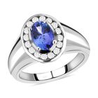 AAA Tansanit und Zirkon Halo Ring - 1,13 ct. image number 3