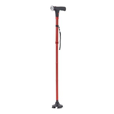 Klappbarer Smart-Walking-Stick mit drehbarem LED-Frontlicht in rot