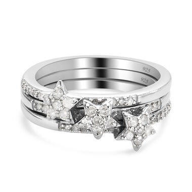 Diamant Ring 925 Silber platiniert  ca. 0,50 ct