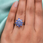 AAA Tansanit Blumen-Ring, 925 Silber platiniert  ca. 2,30 ct image number 2