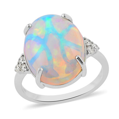 ILIANA AAAA natürlicher, äthiopischer Opal und SI GH Diamant-Ring - 7,10 ct.