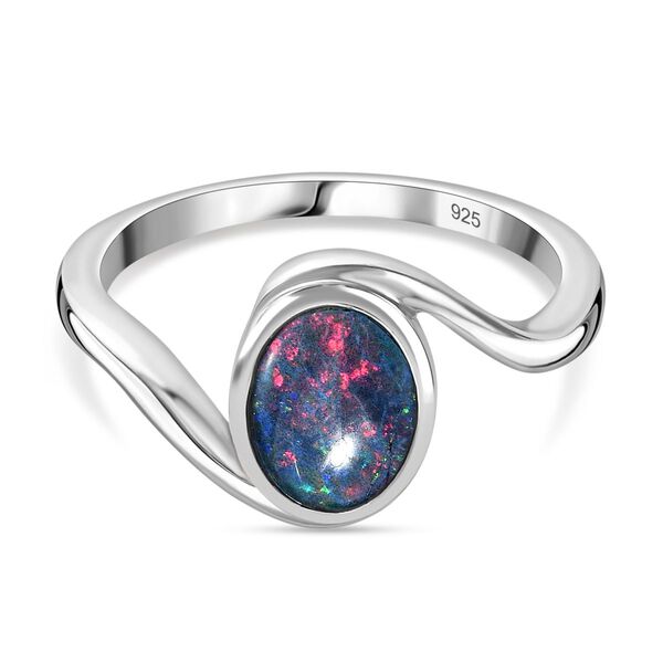 Boulder Opal Triplett Ring, 925 Silber rhodiniert - 0,94 ct. image number 0