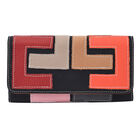 Chaos by Elsie: Patchwork Brieftasche aus 100% echtem Leder mit RFID Schutz, Rot und Orange image number 0