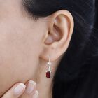 Rote Granat Ohrringe, 925 Silber, ca. 2.62 ct image number 2