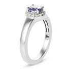 Tansanit und Zirkon Ring 925 Silber platiniert  ca. 0,80 ct image number 4