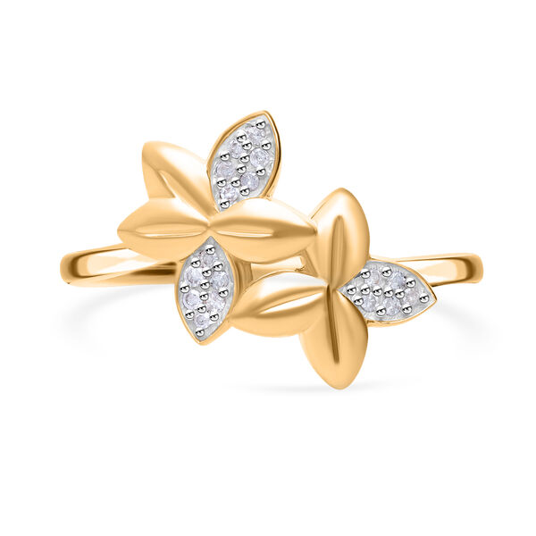 ALLORO Diamant Ring, 925 Silber mit Gelbgold Vermeil image number 0