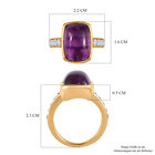 Afrikanischer Amethyst, weißer Zirkon Ring, 925 Silber vergoldet (Größe 19.00) ca. 7.97 ct image number 6