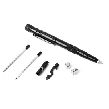 4 in 1 Multifunktionswerkzeug-Stift aus Aluminiumlegierung, Schwarz