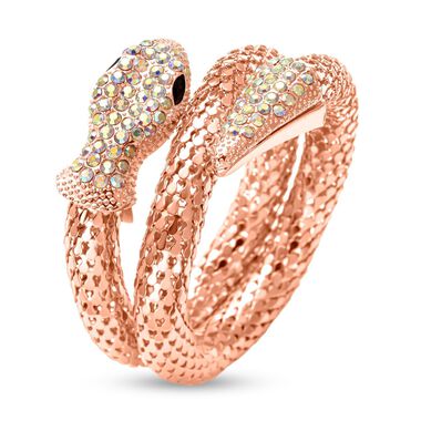 Kristall Schlange gewundenes Armband in Roségoldton - 1,70 ct.