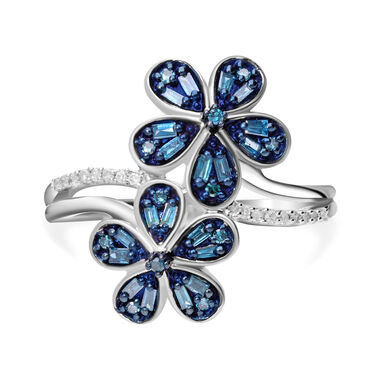 Blauer Diamant Ring, ca. 0.33 ct