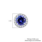 AAAA Tansanit und Diamant Ohrringe in 950 Platin - 2,38 ct. image number 4