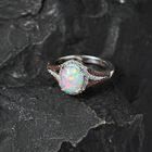 AA Natürlicher, äthiopischer Welo Opal, Champagner und weißer Zirkon-Ring - 2,27 ct. image number 1