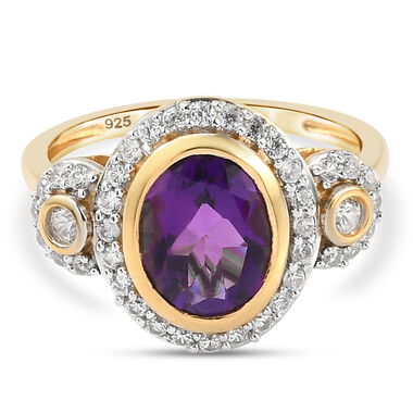 Afrikanischer Amethyst und Zirkon-Ring - 2,24 ct.