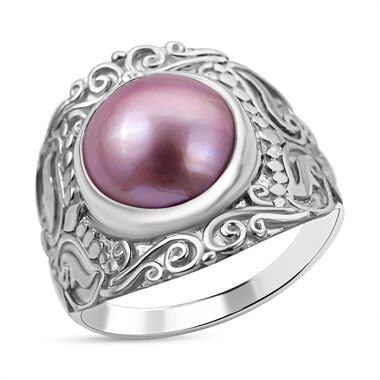 Royal Bali Kollektion - Rosa Mabenperlen Ring, 925 Silber (Größe 16.00)