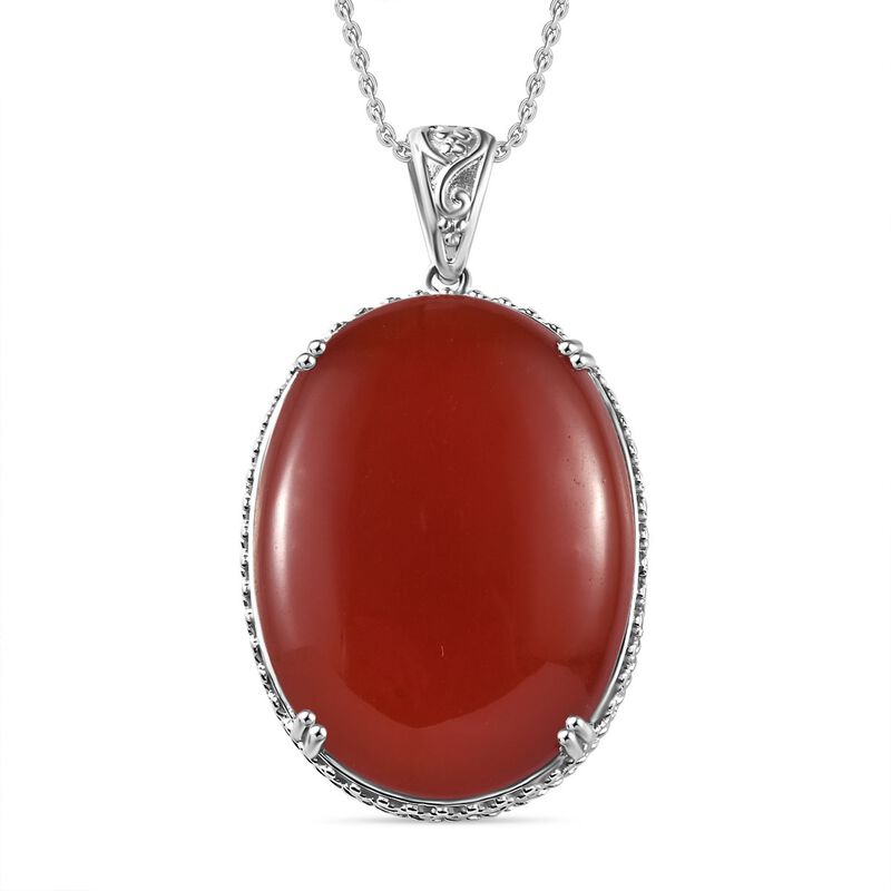 Roter Onyx-Anhänger mit 50cm Kette - 68,87 ct. image number 0