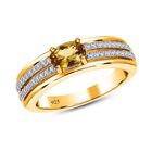 AA natürlicher, goldener Tansanit und Zirkon-Ring - 1,11 ct. image number 3