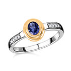 Tansanit und Zirkon Ring, 925 Silber Bicolor  ca. 0,40 ct image number 5