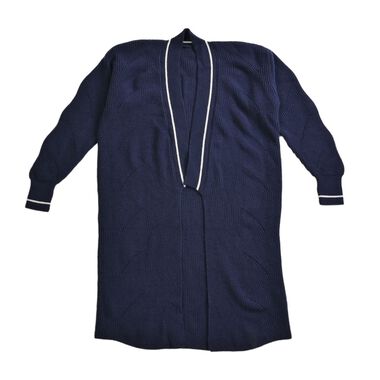 Longline Offener Cardigan, blau