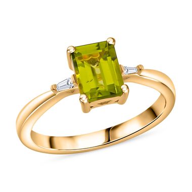 Peridot und Zirkon Ring - 1,78 ct.