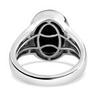 Schwarzer Turmalin und Moissanit Ring, 925 Silber platiniert, ca. 6,28 ct image number 5