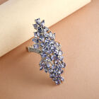 Floraler Tansanit und Zirkon-Cluster-Ring - 5,25 ct. image number 1