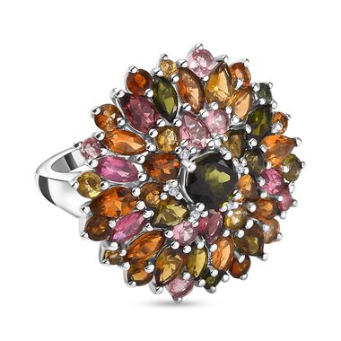 AA mehrfarbiger Turmalin Ring, ca. 6,04 ct.