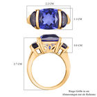 Tansanit-Farbe Quarz und Zirkon Ring - 7,05 ct. image number 6