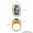 Paraiba Blau Quarz Triplette, weißer Zirkon Ring, 925 Silber Gelbgold Vermeil (Größe 18.00) ca. 15.80 ct image number 6