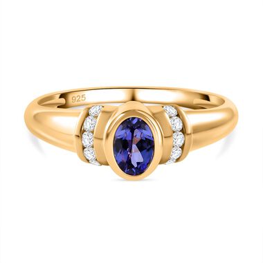 AAA Tansanit und Zirkon Ring - 0,71 ct.