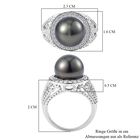 11-12 mm Tahiti Perle und Zirkon-Ring - 0,55 ct. image number 6