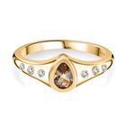 AA natürlicher, goldener Tansanit und Zirkon-Ring - 0,52 ct. image number 0