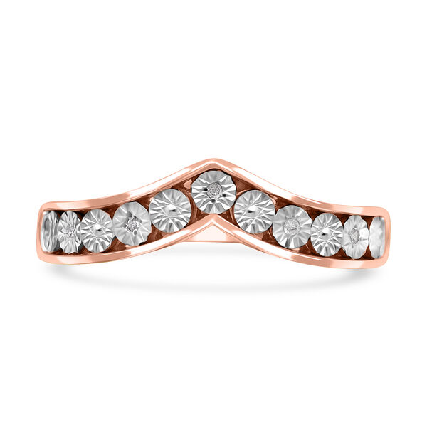 Wishbone Diamond Ring, 925 Silber mit Roségold Vermeil image number 0