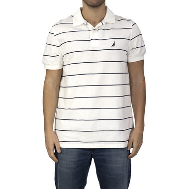 NAUTICA: Poloshirt mit aufgesticktem Logo, Weiß