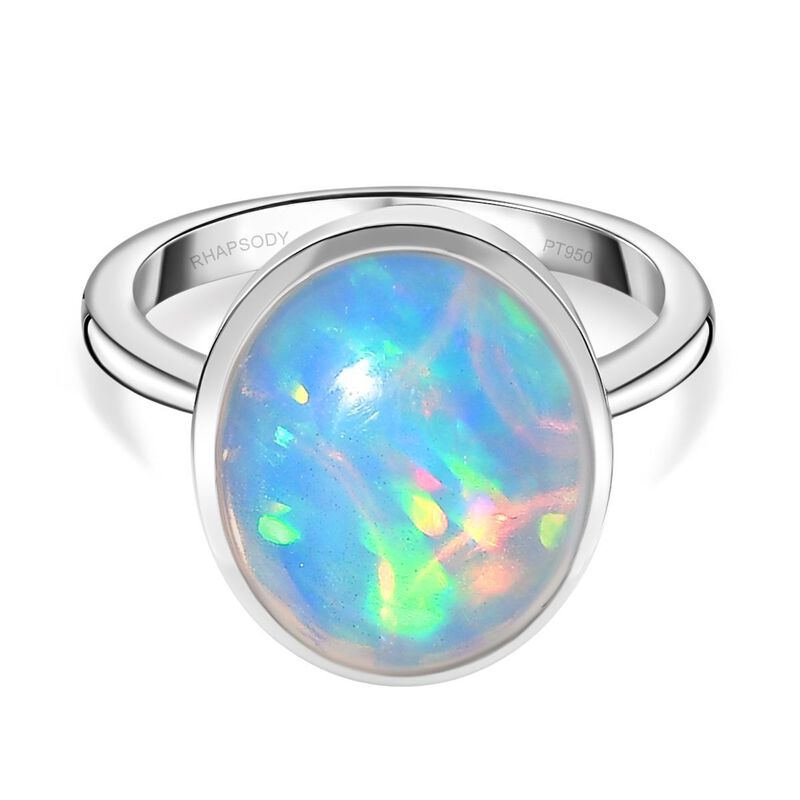 AAAA Natürlicher, äthiopischer Welo Opal Ring in 950 Platin - 5,27 ct. image number 0