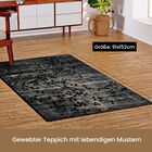 Gewebter Teppich mit Blattmuster, 91x152cm, Braun-schwarz image number 3