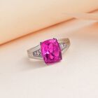 Orchidee Farbe Quarz Triplette, Rosa Zirkonia Ring Edelstahl (Größe 17.00) ca. 4,68 ct image number 1