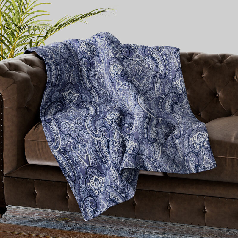 1-lagige Flanell Paisley-Muster, Decke, bedruckte Blau Größe cm, SHOPLC 150x200 