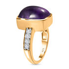 Afrikanischer Amethyst, weißer Zirkon Ring, 925 Silber vergoldet (Größe 19.00) ca. 7.97 ct image number 4