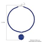 Lapislazuli handgeschnitzte Blumen-Halskette, 45 cm - 150 ct. image number 4