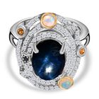 GP Celestial Dream Kollektion - AA Diffundierter Stern blauer Saphir, äthiopischer Welo Opal, Zirkon gelber und blauer Saphir-Ring  - 7,11 ct. image number 0