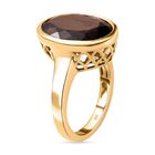 Chocolate Saphir Ring, 925 Silber Gelbgold Vermeil, ca. 11.36 ct image number 4